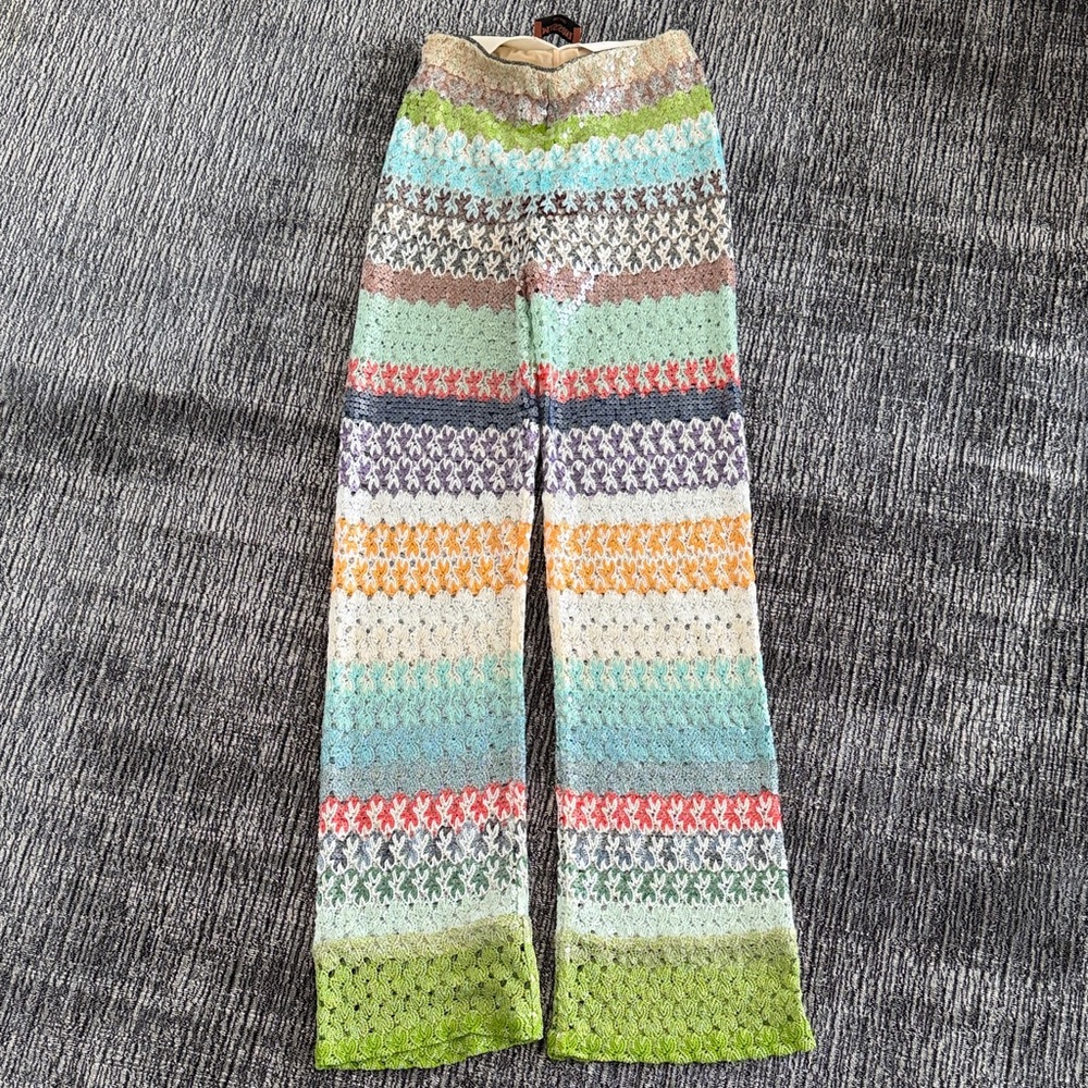 Missoni Multicolor Crochet Straight Leg Pants